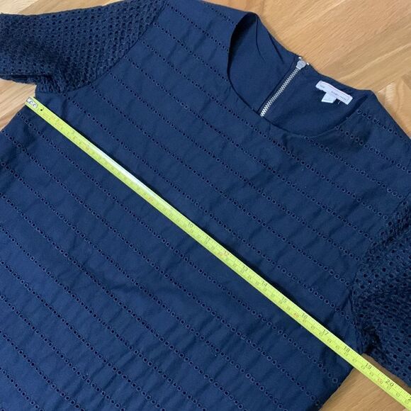 🟢3 items for $20—-GAP eyelet dress shift short sleeve zip back pockets lined - Picture 7 of 10